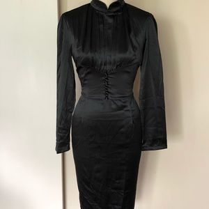 NWT Lindy Bop Black Fitted Wiggle Dress UK 12/US 8